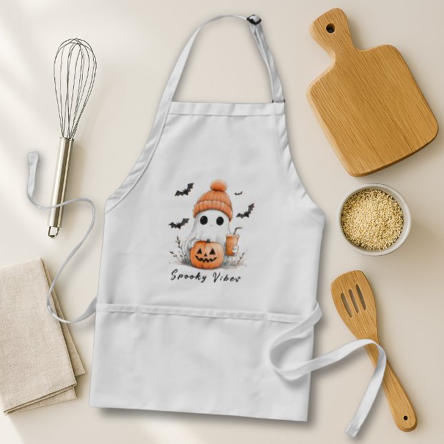Pumpkin Spice Spooky Vibes Personalised Standard Apron (Creator Uploaded)
