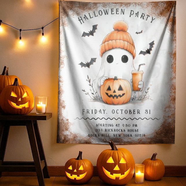 Pumpkin Spice Spooky Vibes Personalised Tapestry (Creator Uploaded)