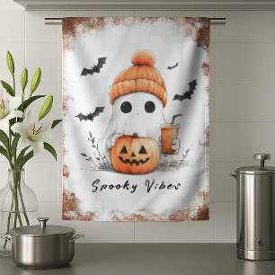 Pumpkin Spice Spooky Vibes Personalised Tea Towel