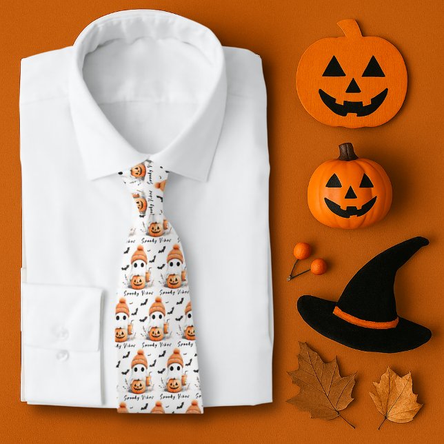 Pumpkin Spice Spooky Vibes Personalised Tie (Creator Uploaded)