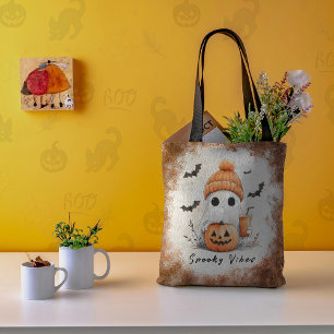 Pumpkin Spice Spooky Vibes Personalised Tote Bag