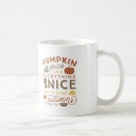 Pumpkin Spice Typographic Autumn Coffee Mug<br><div class="desc">Get in the fall spirit with this typographic coffee mug featuring the phrase "pumpkin spice and everything nice,  that's what autumn is made of" with icons of fall favourites like pumpkins,  toasting marshmallows,  lattes,  turkey,  pie,  leaves,  and acorns.</div>