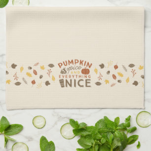 Pumpkin Spice Typographic Fall Kitchen Towel