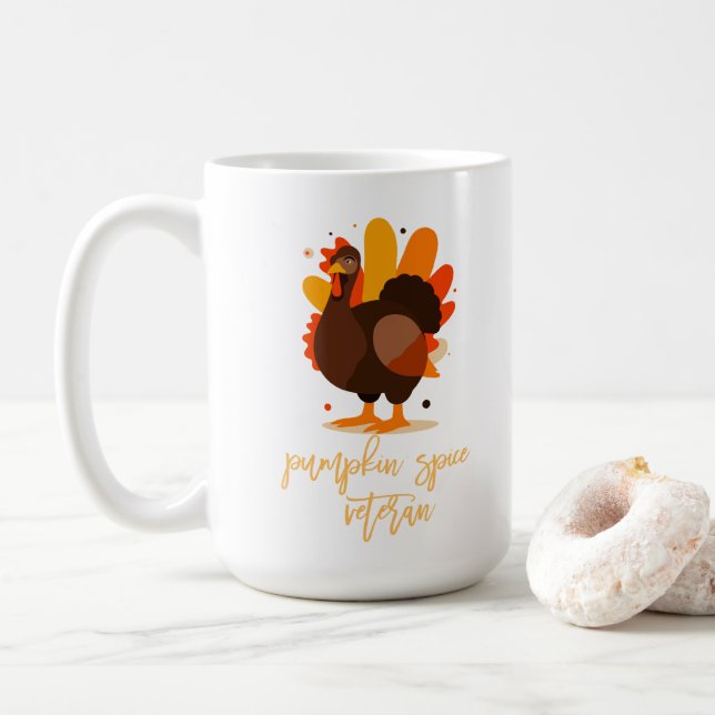 Pumpkin Spice Veteran Thanksgiving Coffee Mug (With Donut)