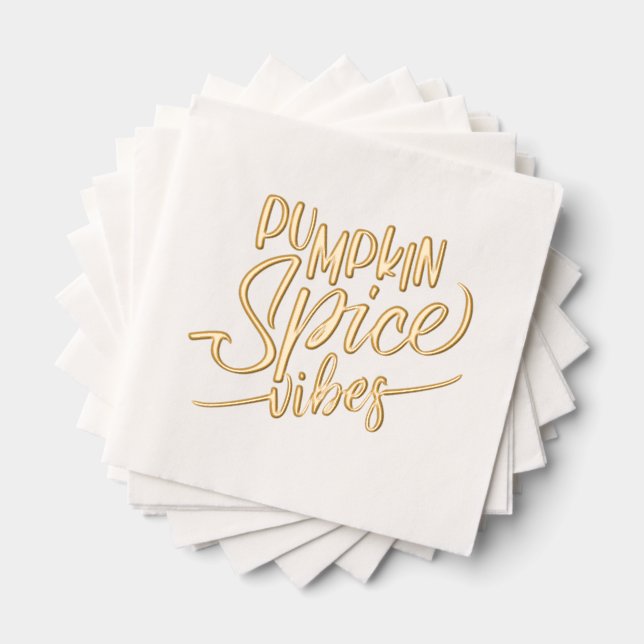 Pumpkin Spice Vibes Foil Napkins (Insitu (Stacked))