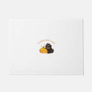 Pumpkin Spice Vibes, Halloween, black cat, pumpkin Doormat