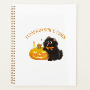 Pumpkin Spice Vibes, Halloween, black cat, pumpkin Planner