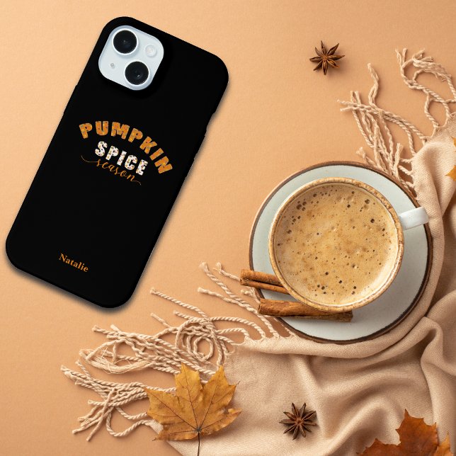 Pumpkin Spice Vibes Personalise Name Phone Case (Creator Uploaded)