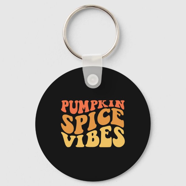 Pumpkin Spice Vibes Retro Autumn Vibes 1  Key Ring (Front)