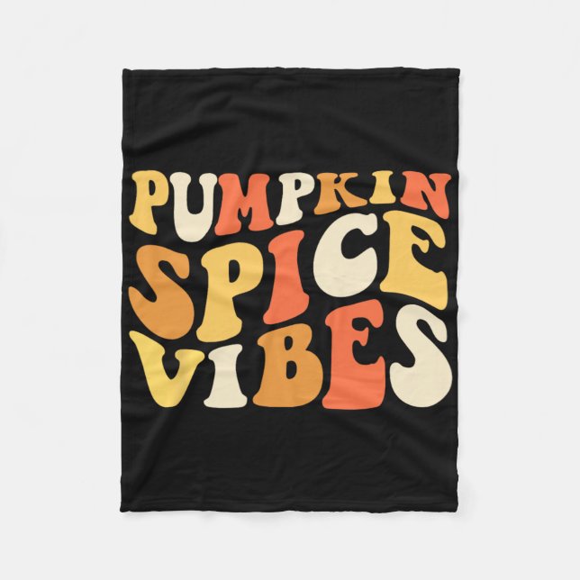 Pumpkin Spice Vibes Retro Autumn Vibes  Fleece Blanket (Front)