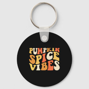 Pumpkin Spice Vibes Retro Autumn Vibes  Key Ring