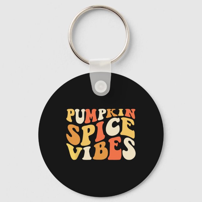 Pumpkin Spice Vibes Retro Autumn Vibes  Key Ring (Front)