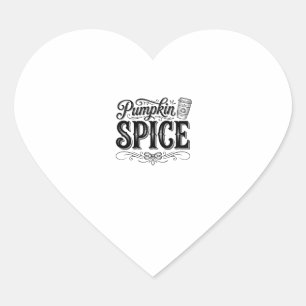 Pumpkin Spice Vintage Coffee Fall Shirt Design_1 Heart Sticker