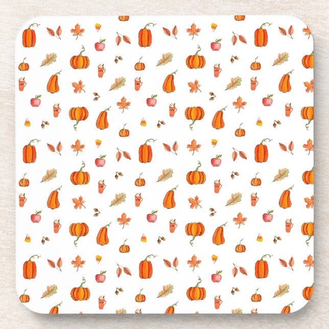 Pumpkin Spice Watercolor Coaster (Front)