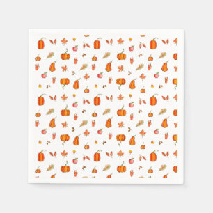 Pumpkin Spice Watercolor Napkin