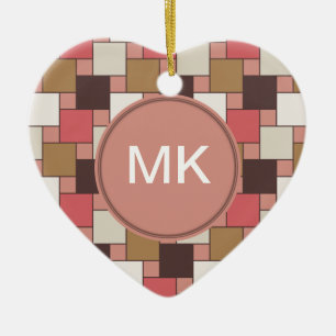 Pumpkin Spice Weave Pattern Ceramic Tree Decoration