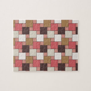 Pumpkin Spice Weave Pattern Jigsaw Puzzle