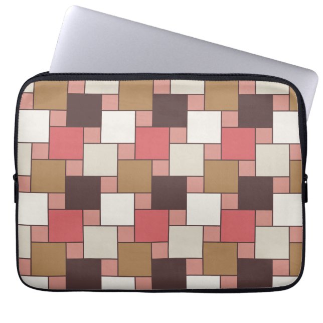 Pumpkin Spice Weave Pattern Laptop Sleeve (Front)
