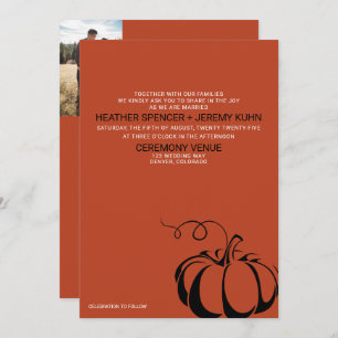 Pumpkin Spice Wedding Invitation with QR Code