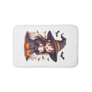 Pumpkin Spice Witch � Cute Halloween Coffee Shirt Bath Mat