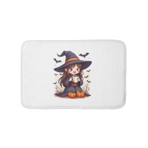 Pumpkin Spice Witch – Cute Halloween Coffee Shirt Bath Mat