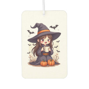 Pumpkin Spice Witch � Cute Halloween Coffee Shirt Car Air Freshener
