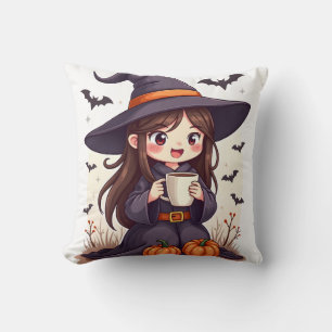 Pumpkin Spice Witch � Cute Halloween Coffee Shirt Cushion