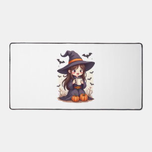 Pumpkin Spice Witch – Cute Halloween Coffee Shirt Desk Mat