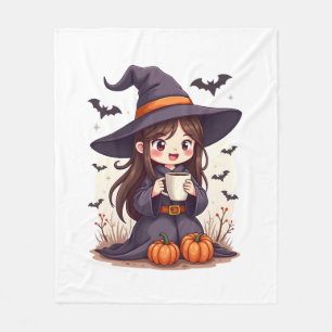 Pumpkin Spice Witch � Cute Halloween Coffee Shirt Fleece Blanket