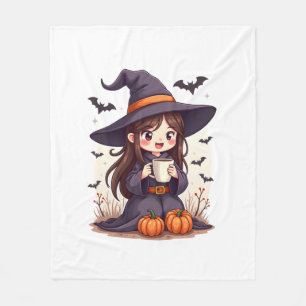 Pumpkin Spice Witch – Cute Halloween Coffee Shirt Fleece Blanket