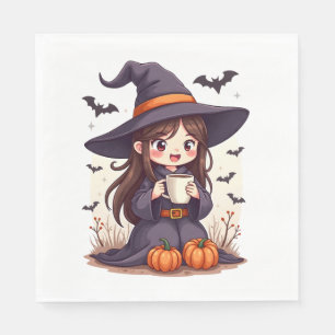 Pumpkin Spice Witch � Cute Halloween Coffee Shirt Napkin