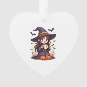 Pumpkin Spice Witch � Cute Halloween Coffee Shirt Ornament