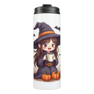Pumpkin Spice Witch – Cute Halloween Coffee Shirt Thermal Tumbler