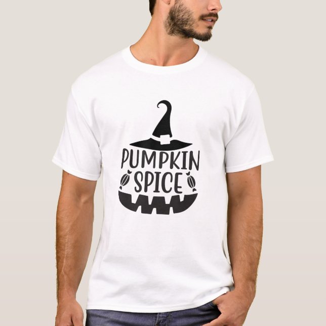 Pumpkin Spice with a Jack-O-Lantern Witch T-Shirt (Front)