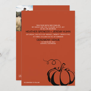 Pumpkin Spice with Details Wedding Invitation