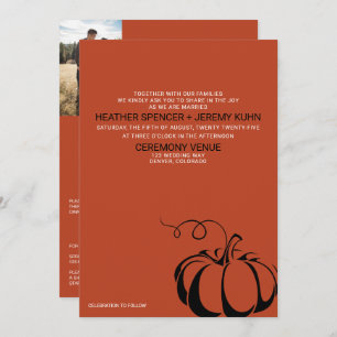Pumpkin Spice with QR Code and Details Wedding Invitation