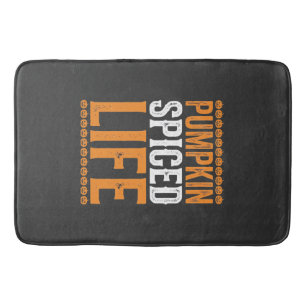 Pumpkin Spiced Life Halloween Typography Design_1 Bath Mat