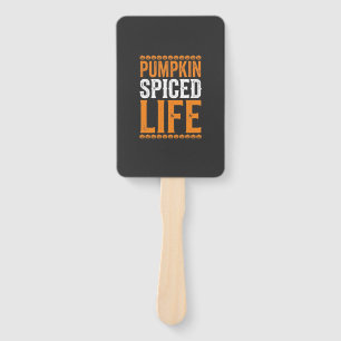 Pumpkin Spiced Life Halloween Typography Design_1 Hand Fan
