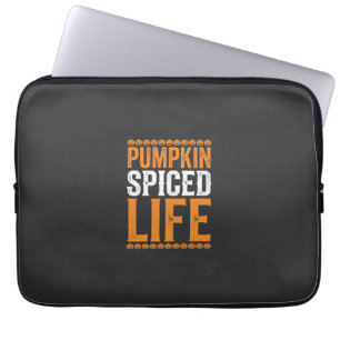 Pumpkin Spiced Life Halloween Typography Design_1 Laptop Sleeve