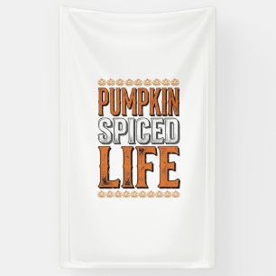 Pumpkin Spiced Life Vintage Halloween Typography D Banner