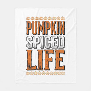 Pumpkin Spiced Life Vintage Halloween Typography D Fleece Blanket