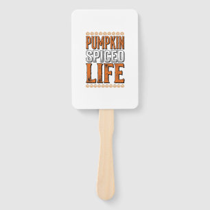 Pumpkin Spiced Life Vintage Halloween Typography D Hand Fan