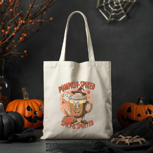 Pumpkin-spiked Funny Halloween Boozy Pumpkin Tote Bag