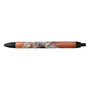 Pumpkin Spiral Black Ink Pen