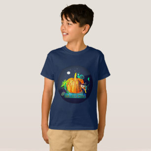 Pumpkin Spirit Magic Fun Halloween Animals & Moon T-Shirt