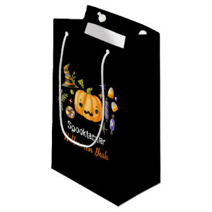 Pumpkin Spooktacular Halloween Bash Party Black Small Gift Bag