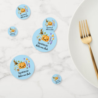 Pumpkin Spooktacular Halloween Bash Party Blue Confetti