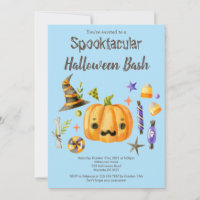Pumpkin Spooktacular Halloween Bash Party Blue