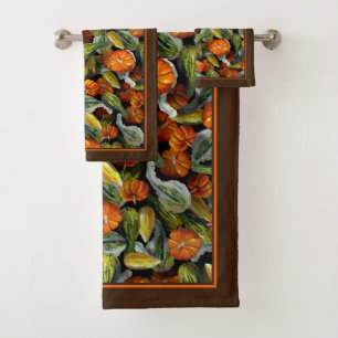 Pumpkin, Squash Autumn Harvest Bath Towels