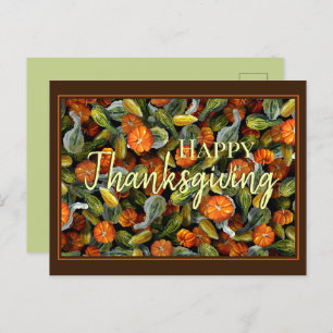 Pumpkin, Squash Autumn Harvest Postcard